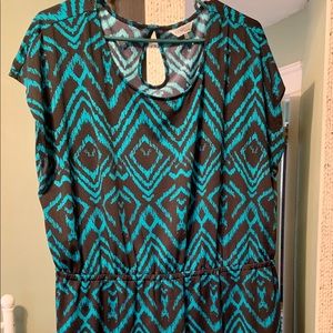 Ikat blue and black patterned tunic/dress